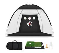 Bnineteenteam Red de Entrenamiento de Swing de, Red de Golpe de Poliéster Portátil con Tapete de Objetivo para Conducción en el Patio Trasero y Práctica de Astillado (Juego de 3 Metros.)