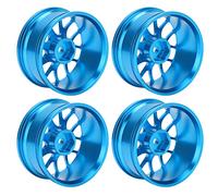 Bnineteenteam Ruedas RC, Llantas de Aleación de Aluminio de 2.047 in, Diseño Ligero, Actualización Premium para Coches RC TT01 TT02 1:10 con Rendimiento Duradero (Blue)