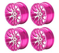 Bnineteenteam Ruedas RC, Llantas de Aleación de Aluminio de 2.047 in, Diseño Ligero, Actualización Premium para Coches RC TT01 TT02 1:10 con Rendimiento Duradero (Pink)