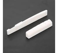 Bnineteenteam Sillín y Tuerca para Puente de Hueso de Guitarra, Juego de Accesorios Acústicos de Hueso de Vaca Puro para Guitarras Populares, Piezas de Repuesto Duraderas de 2,8x0,1x0,4 Pulgadas