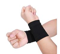 Bnineteenteam Soporte para Muñeca Deportivo, Par de 2 Piezas, Negro, Material de Poliéster y Neopreno, Ajustable 15-25 cm, para Deportes y Trabajo