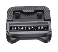 Bnineteenteam Soporte para Teléfono para Automóvil, Material ABS, Soporte para Teléfono para Tablero Ajustable de 360 Grados con Placa de Número de Estacionamiento para Vehículos RV (Black)