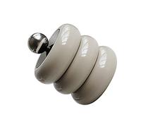 Bnineteenteam Soporte Qtip, Contenedor de Almacenamiento de Hisopos de Algodón Acrílico con Bola de Acero Inoxidable, Organizador de Baño para Oficina en Casa (Caqui 3 Capas)