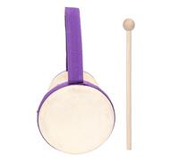 Bnineteenteam Tambores, Instrumento de Percusión de Cuerpo de Madera con Cabeza de Piel de Oveja y Palo para Juegos Musicales para Niños, 8 Pulgadas Ideal para Niños