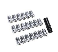 Bnineteenteam Tuercas, 20 Piezas M12x1.5 Rosca 7 Puntos Antirrobo Acero Cromado, Asiento Cónico de 60 Grados de 0,79 Pulgadas, con Llave de Tubo, para Rosca M12x1.5 y Ruedas de Asiento