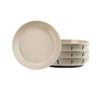 bnjlSDATwr Platos de Cena divididos, Plato Control Dieta, Juego 4, Postre, Ensalada, Pasta, Platos cerámica Japonesa Redondos Blancos