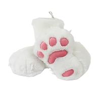 BNLIDES Botas peludas para disfraz de animales de gato, lobo, perro, zorro, patas de zorro, botas peludas, accesorios de disfraz para adultos (blanco)
