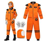 BNLIK Disfraz de Astronauta para Niños: Traje Astronauta Completo con Casco Guantes y Accesorios - Ideal para Halloween y Carnaval(130 (8-10 años)