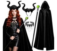 BNLIK Disfraz de Halloween para mujer: capa de diablo, disfraz, carnaval, cosplay