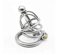 Bnmgh Diseño de Anillo de Metal Que se Puede Abrir Dispositivo de castidad Masculina Anillo de pene Agujero de ventilación Jaula de Gallo Juguetes sexuales para Hombres (Largo: 45 mm Anillo: 30 mm)