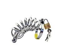 Bnmgh Línea Diseño de Anillo de Metal Que se Puede Abrir Dispositivo de castidad Masculina Anillo de pene Agujero de ventilación Jaula de Gallo Juguetes sexuales para Hombres （Anillo: 38 mm）