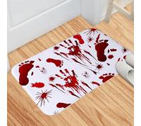 BNMKYTWASJP Alfombra de suelo con huellas de sangre de Halloween, alfombra de terror, manchas de sangre, guía para principiantes de Halloween (Halloween-4,50 x 80)