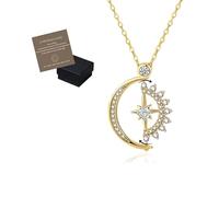 BnMvF A mi collar de escuadrón rudo: siempre nos respaldamos, collar con colgante de amistad giratorio de estrella y luna, collar con colgante de amistad (1 pieza-oro)