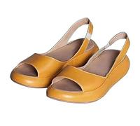 BnMvF Sandalias cómodas para mujer - Diapositivas ligeras de EVA con soporte para arco, plantilla de espuma viscoelástica y copa de tacón profundo para uso durante todo el día (Amarillo,41)
