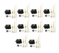 Bnnlqpsttg 10 piezas mecanismo de movimiento silencioso conjuntos agujas pin reloj de pared de cuarzo DIY mecanismo de movimiento pieza reparación kit de reloj