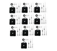 Bnnlqpsttg 10 piezas mecanismo de movimiento silencioso para hacer mismo, conjunto de agujas broche, mecanismo de reloj de cuarzo montado en la pared, reparación de piezas, kit de reloj