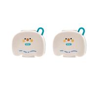 Bnnlqpsttg 2 cajas de medicamentos redondas portátiles de plástico con diseño de , impermeables a la humedad, almacenamiento de varios compartimentos