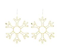 Bnnlqpsttg 2 Piezas de Luces de Ventana de Copo de Nieve de Navidad Decoraciones Luces de Copo de Nieve LED para la Decoración de Navidad de Luz Caliente Oro