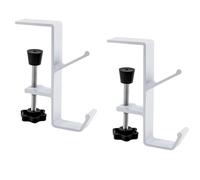 Bnnlqpsttg 2 piezas soporte de bolsa de oficina gancho de pinza soporte para auriculares de oficina portátil para escritorio de mesa (blanco)