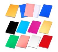 Bnnlqpsttg 300 piezas de tarjetas de visita de metal en , 3,4 x 2,2 pulgadas, grabado en hoja de aluminio versátil en colorido para grabador CNC