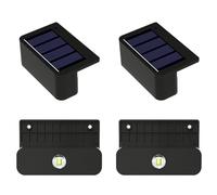 Bnnlqpsttg - 4 lámparas de pared solares LED impermeables, iluminación exterior para caminar brillante, lámpara decorativa de valla, lámpara de caminata de jardín, frío