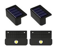 Bnnlqpsttg 4 unids LED Lámparas de pared solares impermeables Iluminación al aire libre escalera valla porche lámpara decorativa jardín patio luz caliente