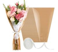 Bnnlqpsttg 50 Piezas de Flores de Ramo de Papel de Embalaje de Ramo Cubierta de Flor Kraft con para Florista (22x14,2 Pulgadas)