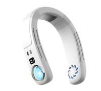 Bnnlqpsttg Aire Acondicionado Cuello Ventilador Portátil Ventiladores de Cuello Sin Cuchilla Recargables Que Soplan Aire Frío Enfriador Personal Blanco