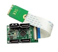 Bnnlqpsttg ASM1064 M.2 WiFi a 4 Adaptador SATA 3.0 M.2 WiF Cables Extensión Conector ASM1064 Adaptador Cables Extensión