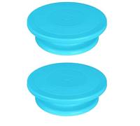 Bnnlqpsttg Bandeja giratoria para tartas, bandeja giratoria para cortar, decoración de tartas de cumpleaños, bandeja giratoria, color azul