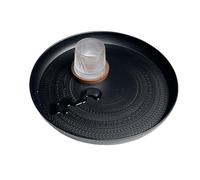 Bnnlqpsttg Bandeja redonda para servir de 13 pulgadas, bandeja decorativa de lujo, bandeja de mesa baja, bandeja de color negro