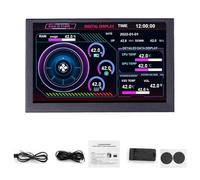 Bnnlqpsttg Bastidor de Pantalla USB-C de 5 Pulgadas IPS subPantalla De Computadora Tarjeta Gráfica Monitoreo de Temperatura Chasis Estado Negro