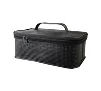 Bnnlqpsttg Bolsa de Pesca Transpirable Bolsa de Pesca Caja de Almacenamiento de Tapón de Flotación Portátil Caja de Almacenamiento de Cebos de Protección Portátil al Aire Libre, Negro