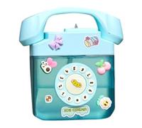 Bnnlqpsttg - Botella de agua con forma de teléfono retro con correa ajustable, botellas con adhesivo 3D (azul)