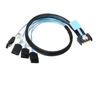 Bnnlqpsttg Cable de extensión de conexión de datos Servidor SlimSAS 8654 MCIO 4I 38 a 4 X SATA PCIE5.0 PCI-E alta velocidad 1 M