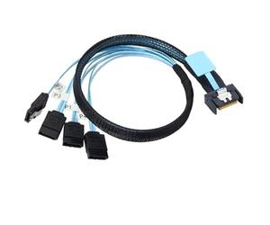 Bnnlqpsttg Cable de extensión de conexión de datos Servidor SlimSAS 8654 MCIO 4I 38 a 4 X SATA PCIE5.0 PCI-E alta velocidad 1 M