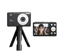 Bnnlqpsttg Cámara Digital Cámara Videocámara Digital 4K Pantalla HD 2.88 Pulgadas Grabadora de Vídeo 18x Luz de Relleno LED Batería 800mAh Cámara compacta para Vlog Negro