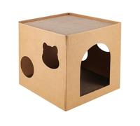 Bnnlqpsttg Casa para gatos Raspador de caja de cartón para gatos con alfombra de rascado para gatitos, gatitos para el cumpleaños del .