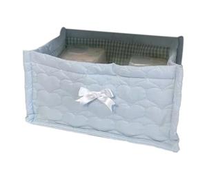 Bnnlqpsttg - Cesta de almacenamiento acolchada de tela, organizador de oficina, cesta de almacenamiento de tela, decoración interior de tela, color azul