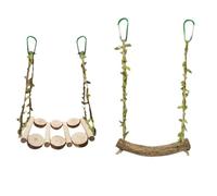 Bnnlqpsttg - Columpio para jaula de pájaros, accesorios de paisaje, columpio para loro, juguete de escalada, escalera interactiva, anillo anti-masticación