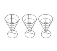 Bnnlqpsttg Cono Vajilla Bar Restaurante Occidental Café Soporte de Pollo Frito Cesta de Snacks Soporte de patatas fritas Plata