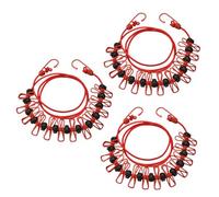 Bnnlqpsttg - Cuerda de ropa portátil con pinzas para la ropa, antideslizante, ajustable, interior exterior, viaje, acampada, color rojo