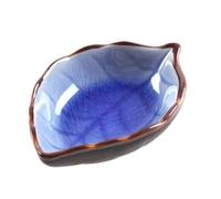 Bnnlqpsttg de condimento en forma de hoja de cerámica, glaseado agrietado, cuenco de vinagre de salsa de soja, accesorio de cocina C