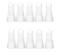 Bnnlqpsttg - Delantales para niños, 10 unidades, ajustable, para niños, con 2 bolsillos, delantal de pintura de cocinero para cocina, pintura blanca