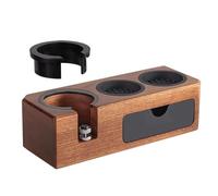 Bnnlqpsttg - Estación de atasco de café expreso con soporte de madera, apto para soportes de filtros de 51 mm a 58 mm, incluye 3 agujeros para pistoleros y niveladores B