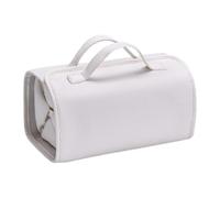 Bnnlqpsttg Estuche de aseo de viaje con compartimentos desmontables, organizador de maquillaje colgante, estuche de maquillaje enrollable de piel sintética para viajes