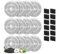 Bnnlqpsttg Filtros de Repuesto para Agua para de 2,5 Gal/9,5 L, Filtros y Esponjas de Mascotas Activadas 12+12