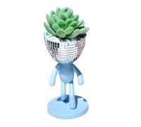 Bnnlqpsttg Hermosas Jardineras Suculentas Artificiales, Mini Maceta de Plástico Falso Decoración, Macetas Creativas en Forma Azul