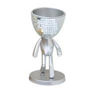 Bnnlqpsttg Hermosas Jardineras Suculentas Artificiales, Mini Maceta de Plástico Falso Decoración, Macetas Creativas en Forma Plateadas