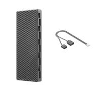 Bnnlqpsttg Hub ARGB/PWM doble 10 puertos extensión controlador ARGB adaptador HUB ventilador 2 en 1 para ventilador de carcasa negro